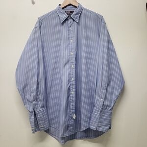 Polo Ralph Lauren Purple Label Button Up LS Shirt Chatfield Blue Striped Cotton